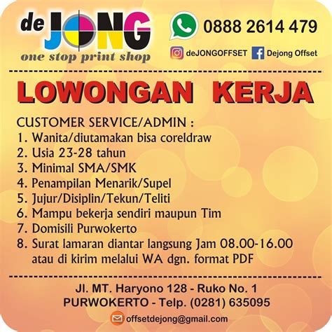 Loker Hari Ini Di Purbalingga Dan Purwokerto