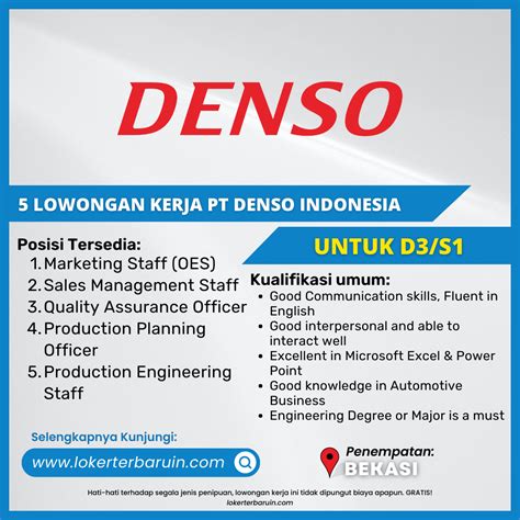 Info Loker Pt Denso Indonesia Tahun 2023