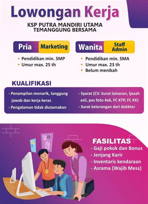 Marketing & Staff Admin di KSP Putra Mandiri Utama Temanggung Loker Jateng 01