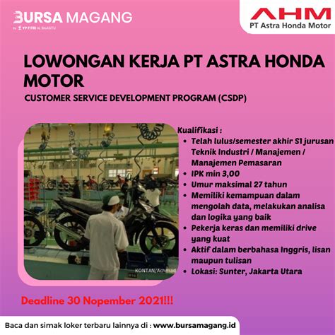 Review Of Loker Pt Astra Honda Motor Ideas