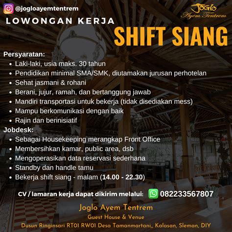 loker shift malam bekasi