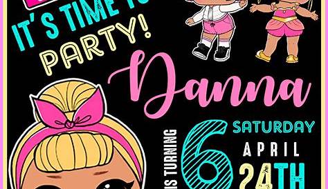 LOL Surprise Dolls Birthday Party Invitation Printable