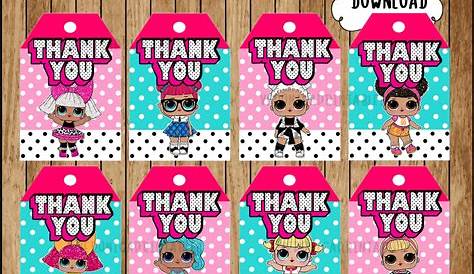 LOL Surprise Dolls Favor Tags Box Printable Digital Instant Download