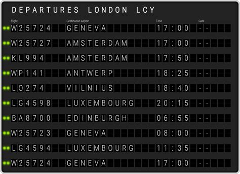 london city airport departures live