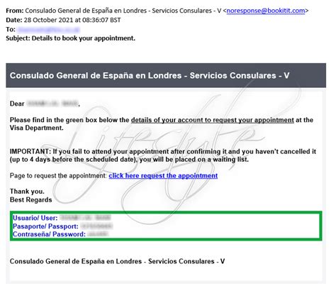 london spain visa address