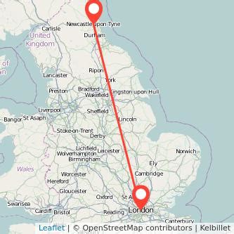 london to newcastle distance in miles