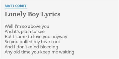 lonely boy lyrics
