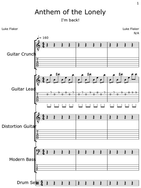 lonely drum guitar tab