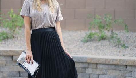 Long Black Pleated Skirt Outfit Spring Amazing Sneakers You Can Wear With