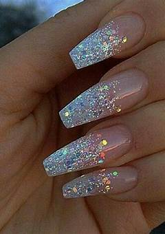 Long Sparkly Acrylic Nails