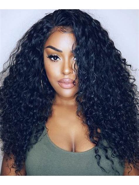 long curly human hair lace front wigs