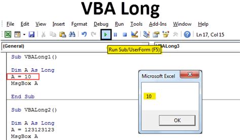 long data type in excel vba