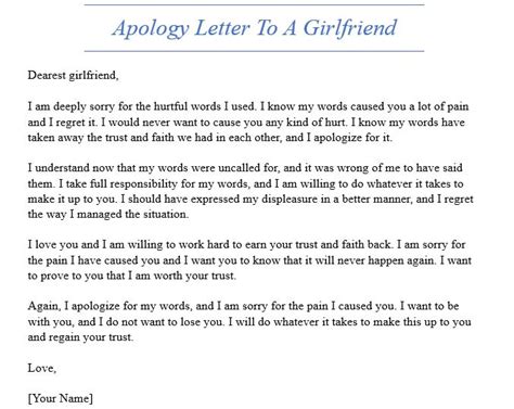 long emotional sorry letter for girlfriend to make her cry