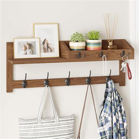 Long Entryway Shelf With Hooks