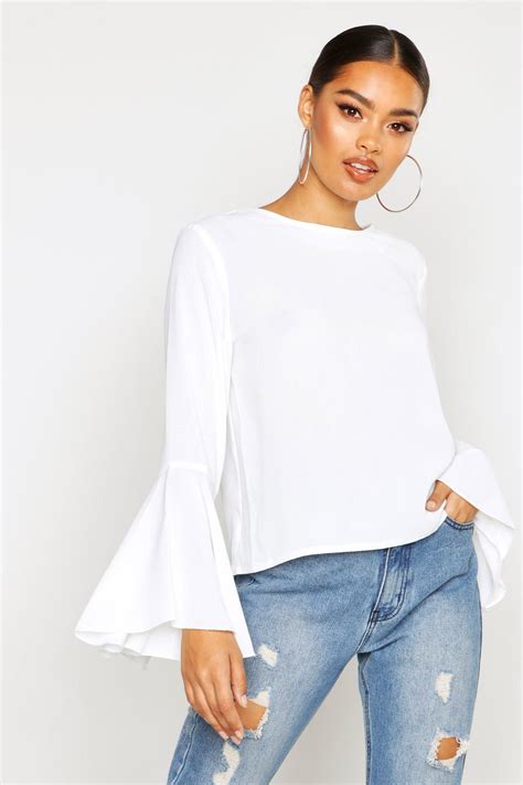 long flared sleeve top
