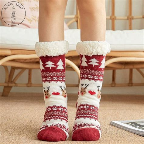 Long Fuzzy Christmas Socks