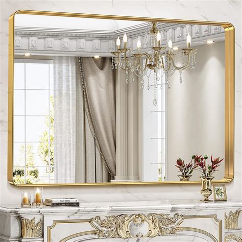 Long Horizontal Gold Mirror