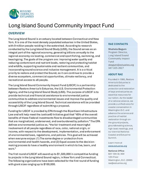 long island sound community impact fund