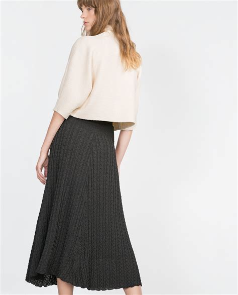 long knit skirt zara