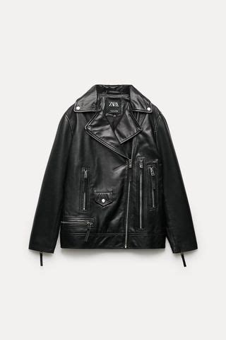 Long Leather Jacket Zara