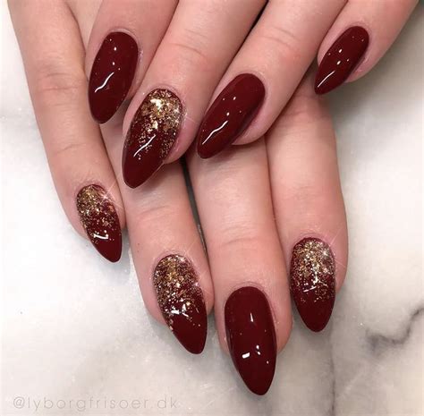 Long Nail Designs Maroon