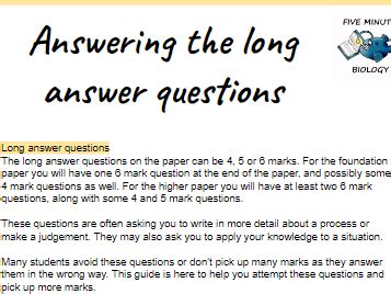 long questions examples with answers