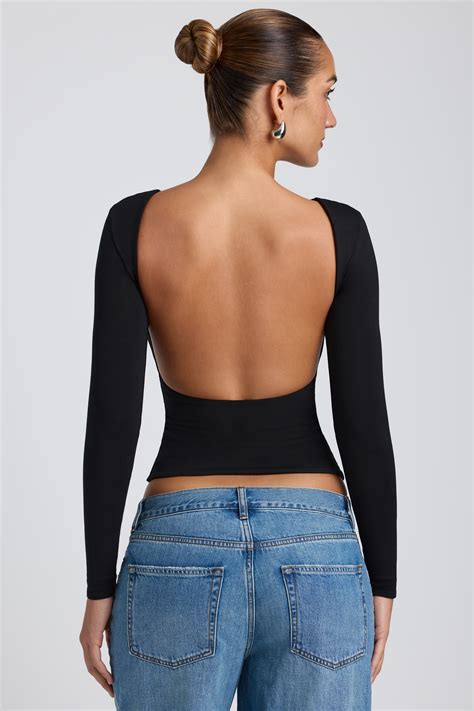 long sleeve open back