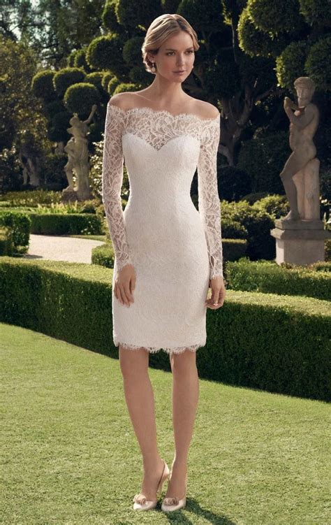 Short Casual Country Wedding Dresses with Long Sleeves Knee Length Full