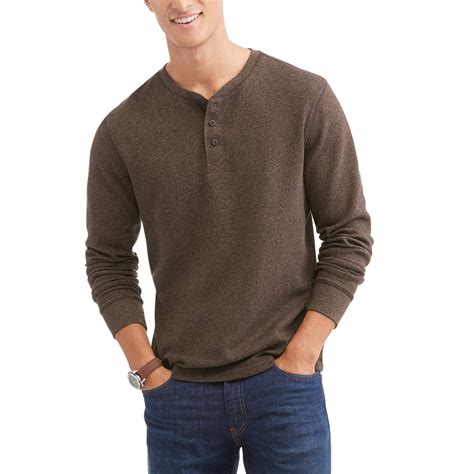 long sleeve thermal henley shirts for men