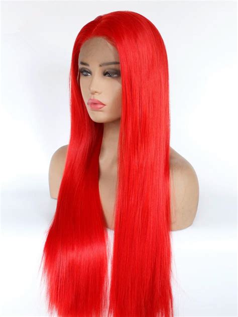 long straight red hair wig