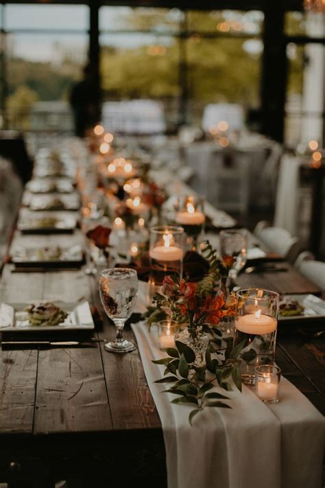Long Tables Wedding Reception Fall