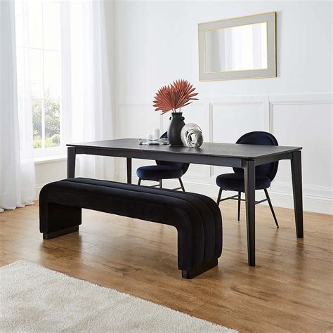 Long Velvet Dining Bench