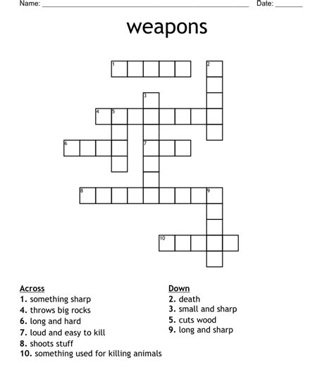 long weapon crossword clue