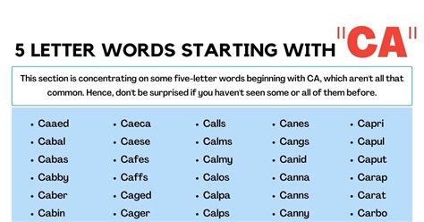 long words that start with ca