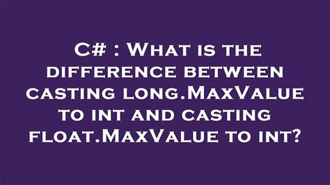 long.maxvalue
