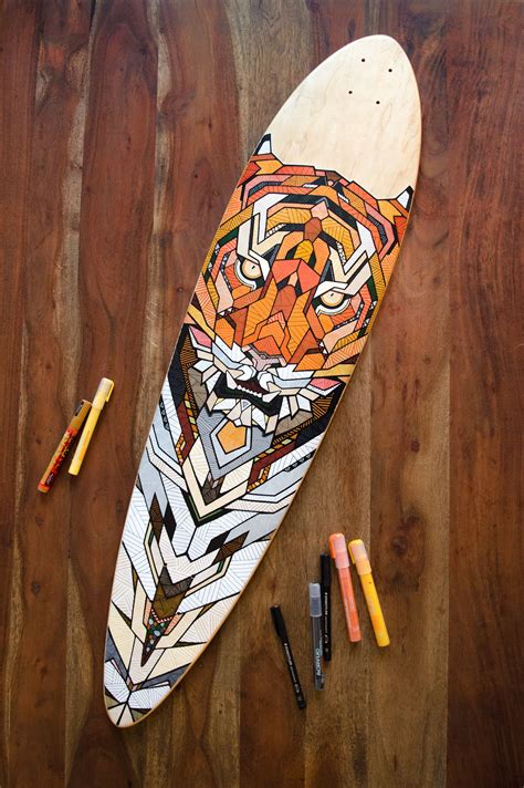 Longboard Deck Painted