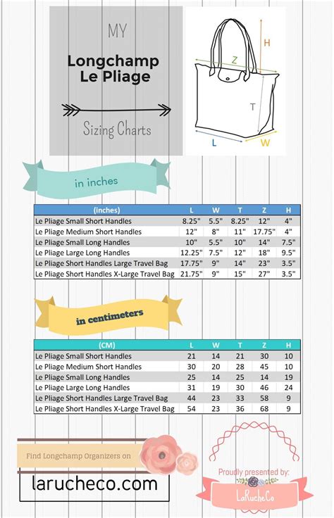 Longchamp Le Pliage Size Chart