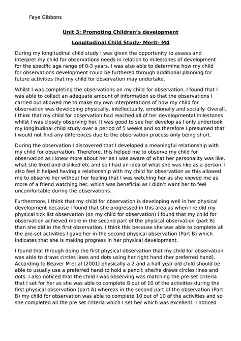 longitudinal study child development example