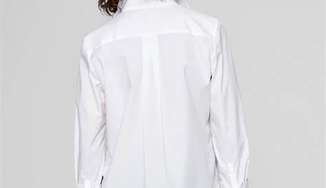 Longline White Shirt Womens Pintuck Bib Wing Collar Linen Cotton In