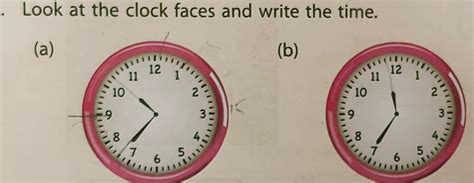 Look At The Clock Faces And Write The Time As In The Example