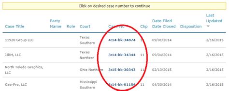 look up federal cases by case number