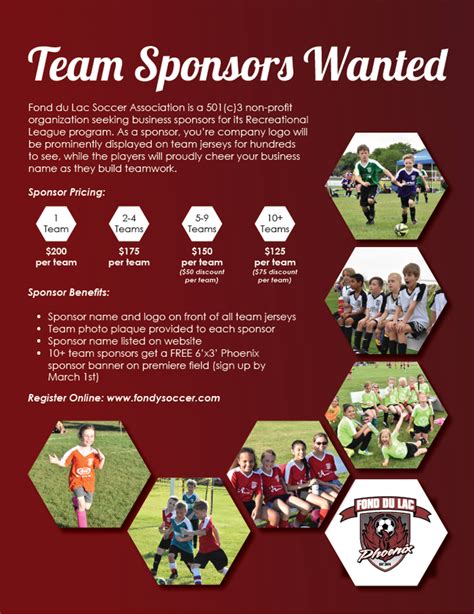looking for sponsorship for sports team