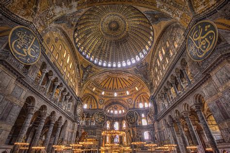 looking up in the hagia sophia