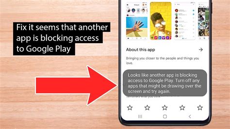 Looks like another app is blocking access to google play / It seems