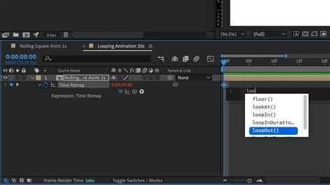 Loop Animation Expression After Effects