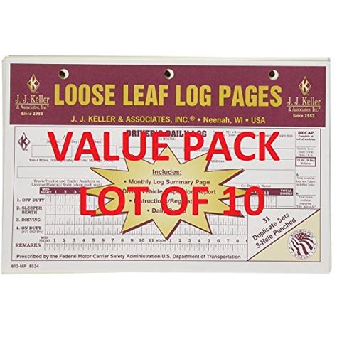 Loose Leaf Log Pages