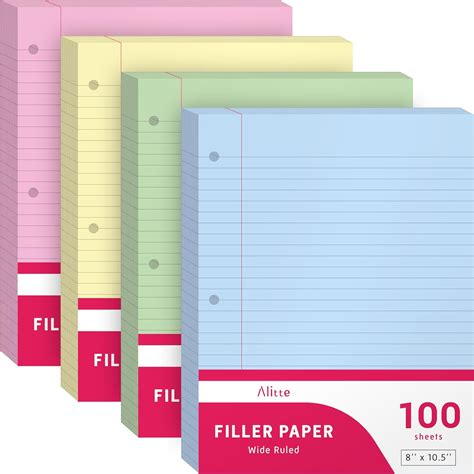 Loose Leaf Paper Colored