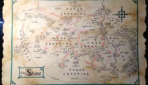 THE SHIRE the Lord of the Rings Map Print Fictional Map Etsy Australia