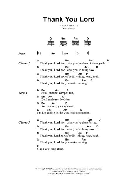 lord i thank you for sunshine song chords