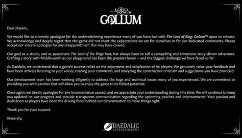 lord of the rings gollum apology
